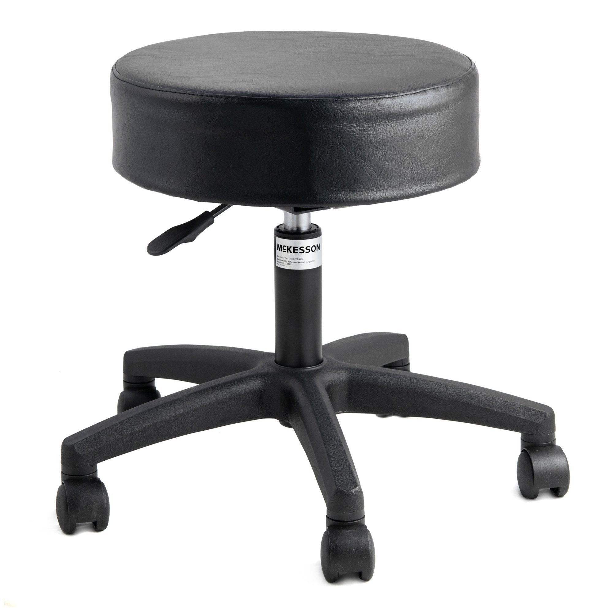 McKesson Exam Stool-Exam Stool McKesson Backless Pneumatic Height Adjustment 5 Casters Black