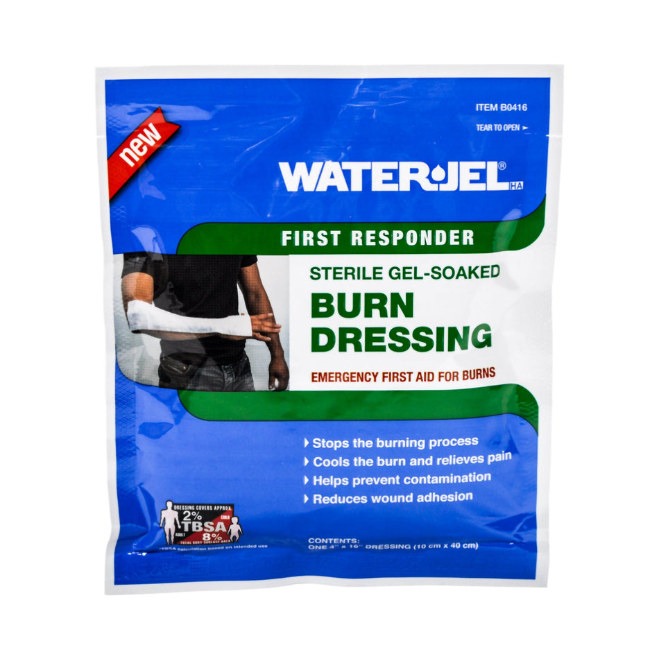 Water-Jel First Responder Burn Dressing, 4 x 16 Inch-Hydrogel Burn Dressing Water-Jel First Responder Sheet 4 X 16 Inch Sterile