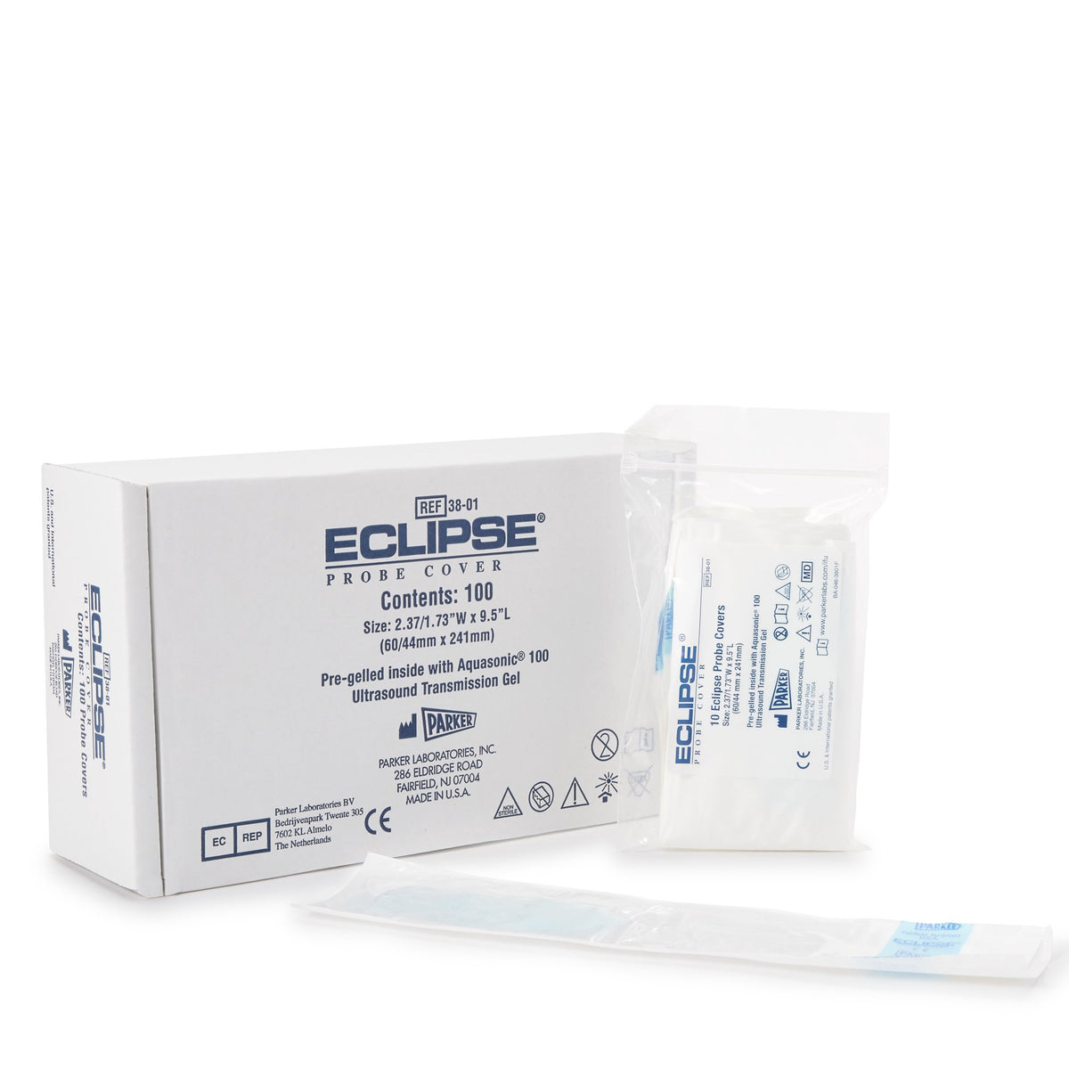 Eclipse Ultrasound Probe Cover-Ultrasound Probe Cover Eclipse 2-1/2 Inch tapered to 1-3/4 X 9-1/2 Inch Polyisoprene NonSterile Tapered