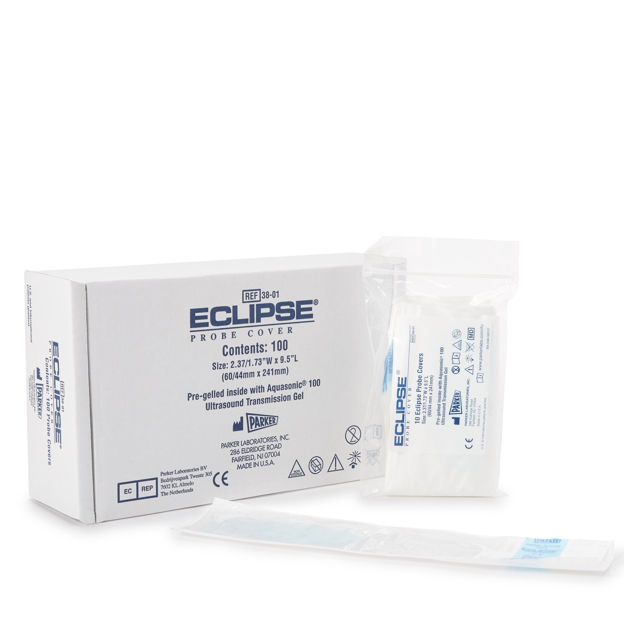 Eclipse Ultrasound Probe Cover-Ultrasound Probe Cover Eclipse 2-1/2 Inch tapered to 1-3/4 X 9-1/2 Inch Polyisoprene NonSterile Tapered