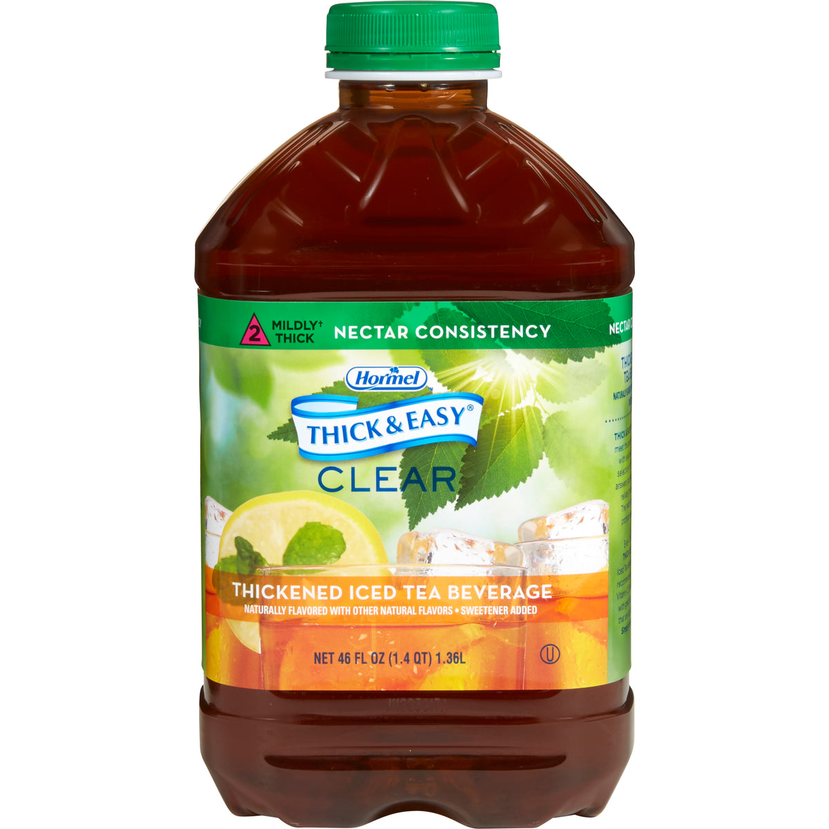 Thick & Easy Clear Nectar Consistency Iced Tea Thickened Beverage, 46-ounce Bottle-Thickened Beverage Thick & Easy 46 oz. Bottle Iced Tea Flavor Liquid IDDSI Level 2 Mildly Thick