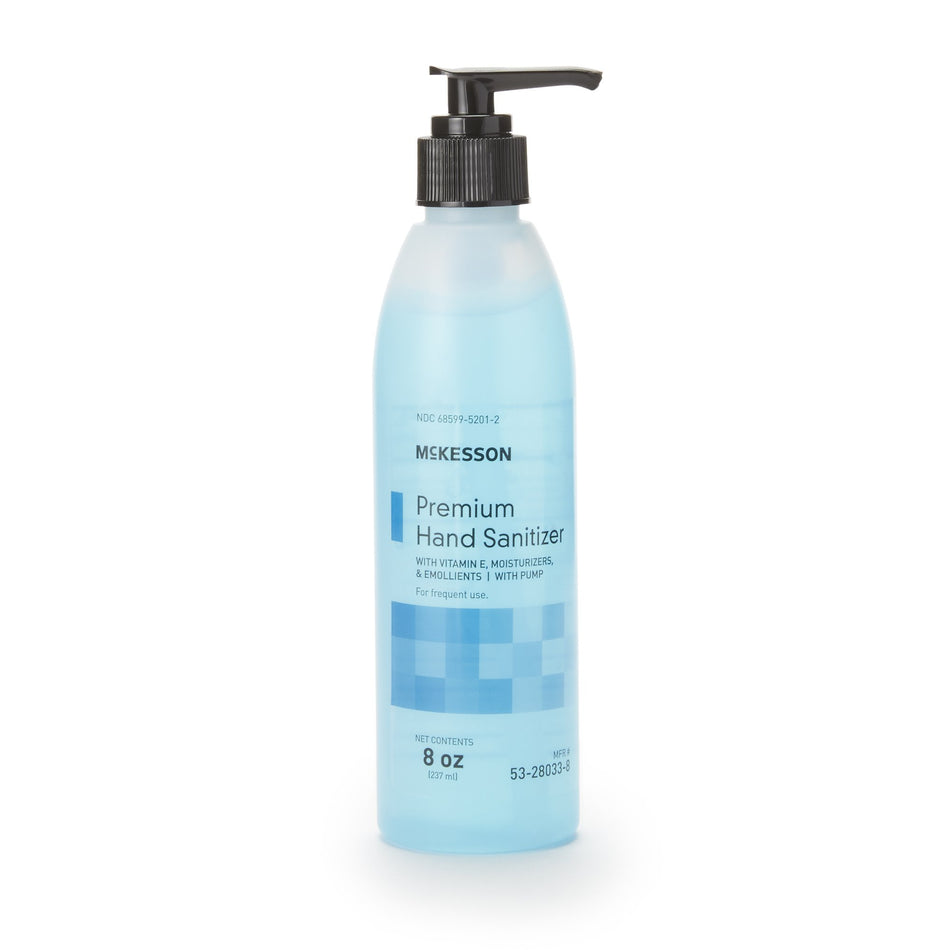McKesson Premium Hand Sanitizer, 70% Ethyl Alcohol Gel, 8 oz. Pump Bottle, Summer Rain Scent-Hand Sanitizer McKesson Premium 8 oz. Ethyl Alcohol Gel Pump Bottle