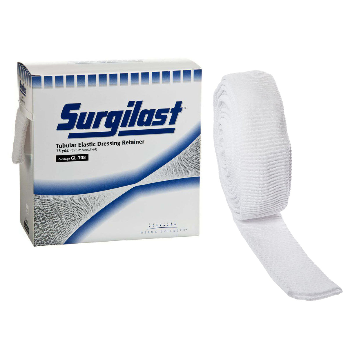 Surgilast Elastic Net Retainer Dressing, Size 7, 25 Yard-Elastic Net Retainer Dressing Surgilast Tubular Elastic 25 Yard Size 7 White Small Chest / Back / Perineum / Axilla NonSterile