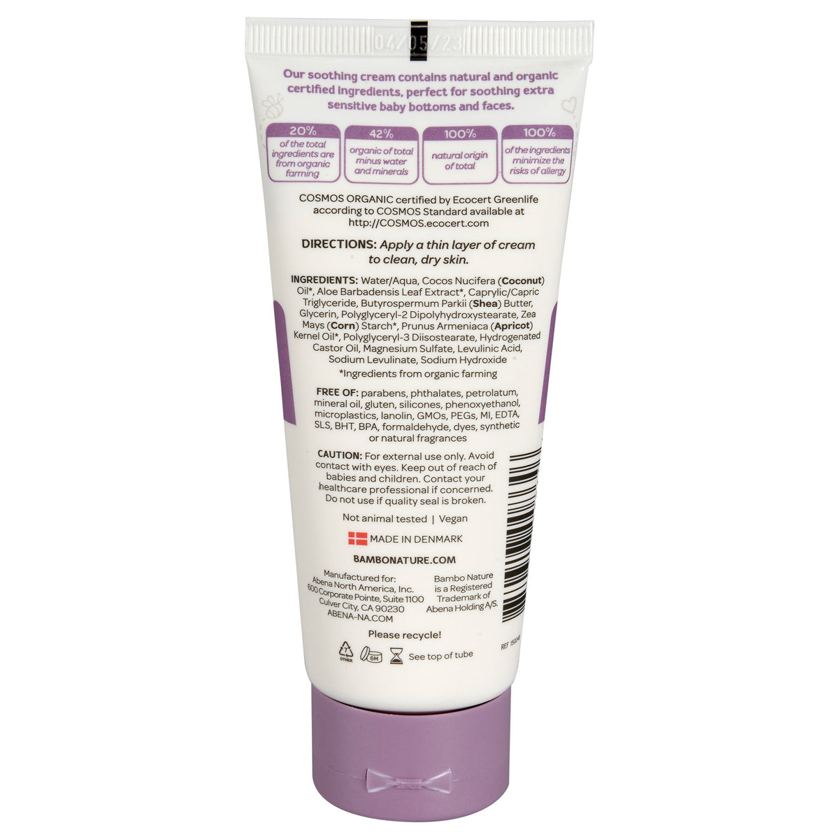 Bambo Nature Love Balm Soothing Cream, 100 mL tube-Skin Protectant Bambo Nature Love Balm 3.4 oz. Tube Unscented Cream