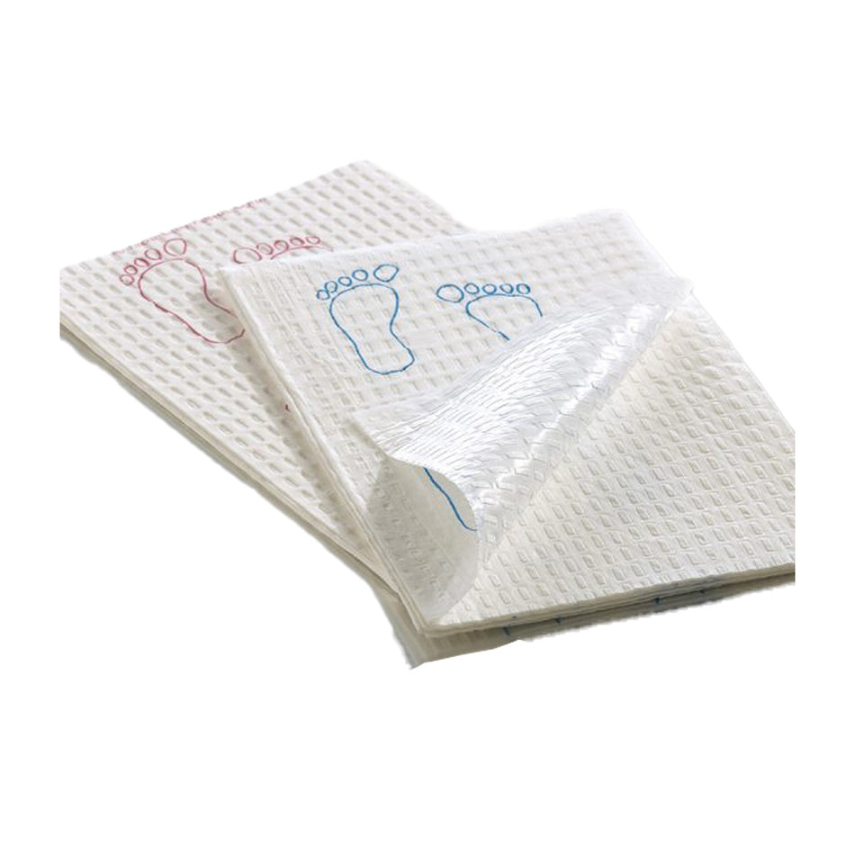 Footprint� Nonsterile White / Mauve Procedure Towel, 13� x 18 Inch-Procedure Towel Footprint� 13-1/2 X 18 Inch White / Mauve Footprints NonSterile