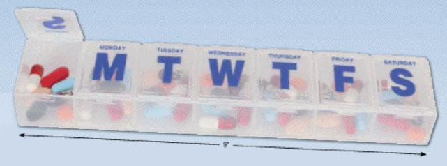 Ezy Dose Weekly Classic Pill Planner, Clear-Pill Organizer 2X-Large 7 Day 1 Dose
