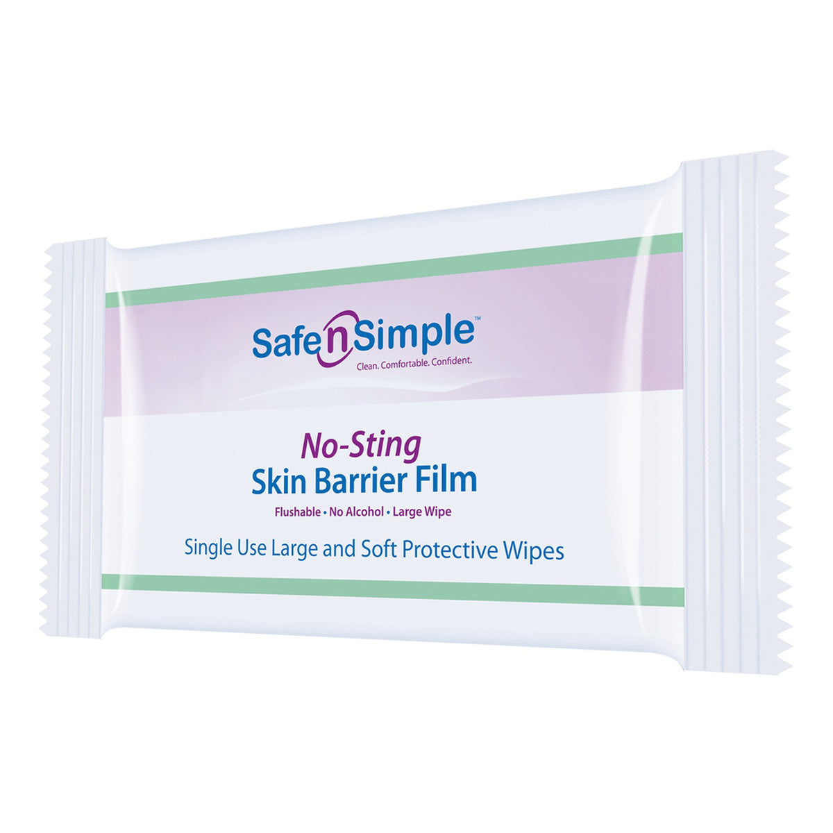 Safe N Simple No-Sting Skin Barrier Wipe-Skin Barrier Wipe Safe N Simple No-Sting 60% / 20% Strength Purified Water / Polyvinylpyrrolidone / Glycerin / Propylene Glycol Individual Packet Large NonSterile