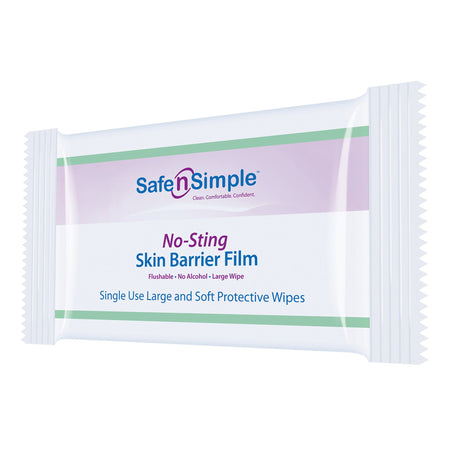 Safe N Simple No-Sting Skin Barrier Wipe-Skin Barrier Wipe Safe N Simple No-Sting 60% / 20% Strength Purified Water / Polyvinylpyrrolidone / Glycerin / Propylene Glycol Individual Packet Large NonSterile