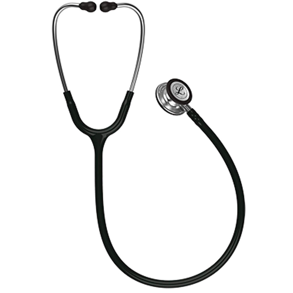 3M Littmann Classic III Monitoring Stethoscope, Black, 27 Inch, Single LumenTube-Clinician Stethoscope 3M Littmann Classic III Black 1-Tube 27 Inch Tube Convertible Chestpiece