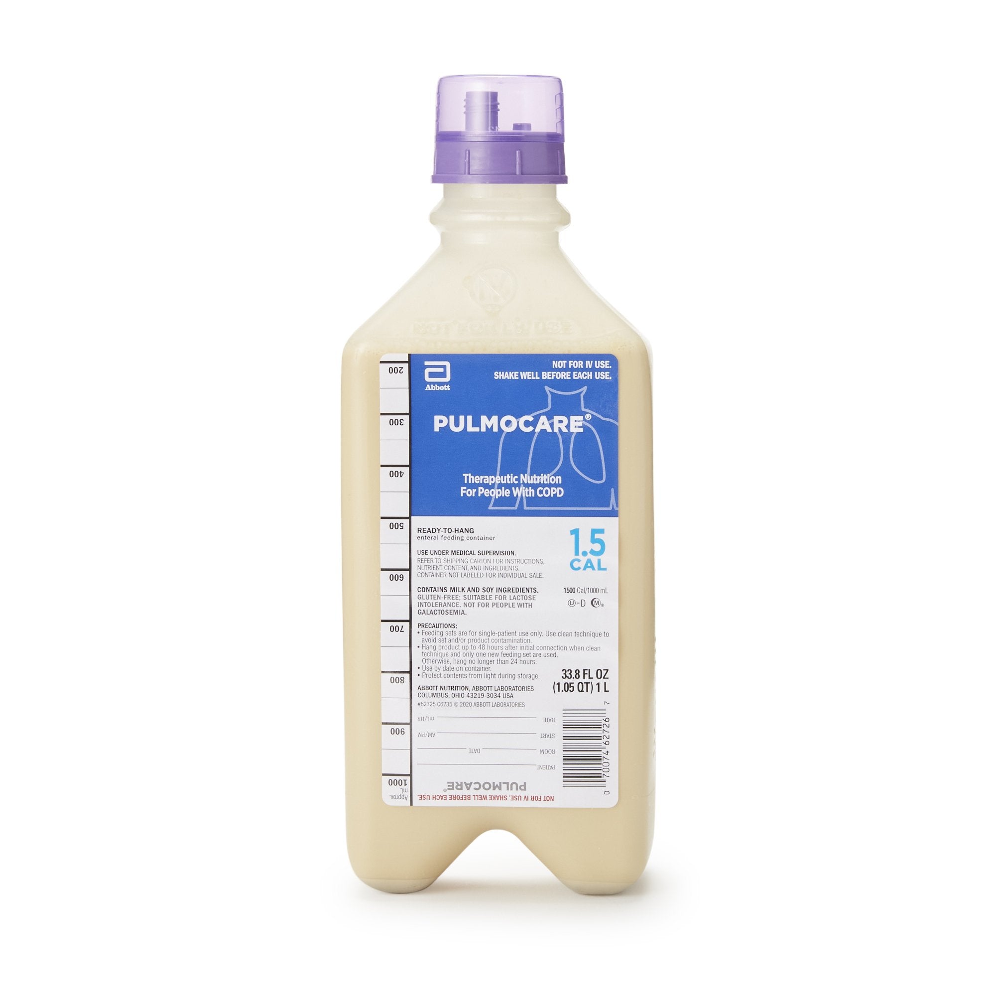 Pulmocare Vanilla Tube Feeding Formula, 33.8 oz. Ready to Hang Carton-Tube Feeding Formula Pulmocare Vanilla Flavor Liquid 33.8 oz. Carton