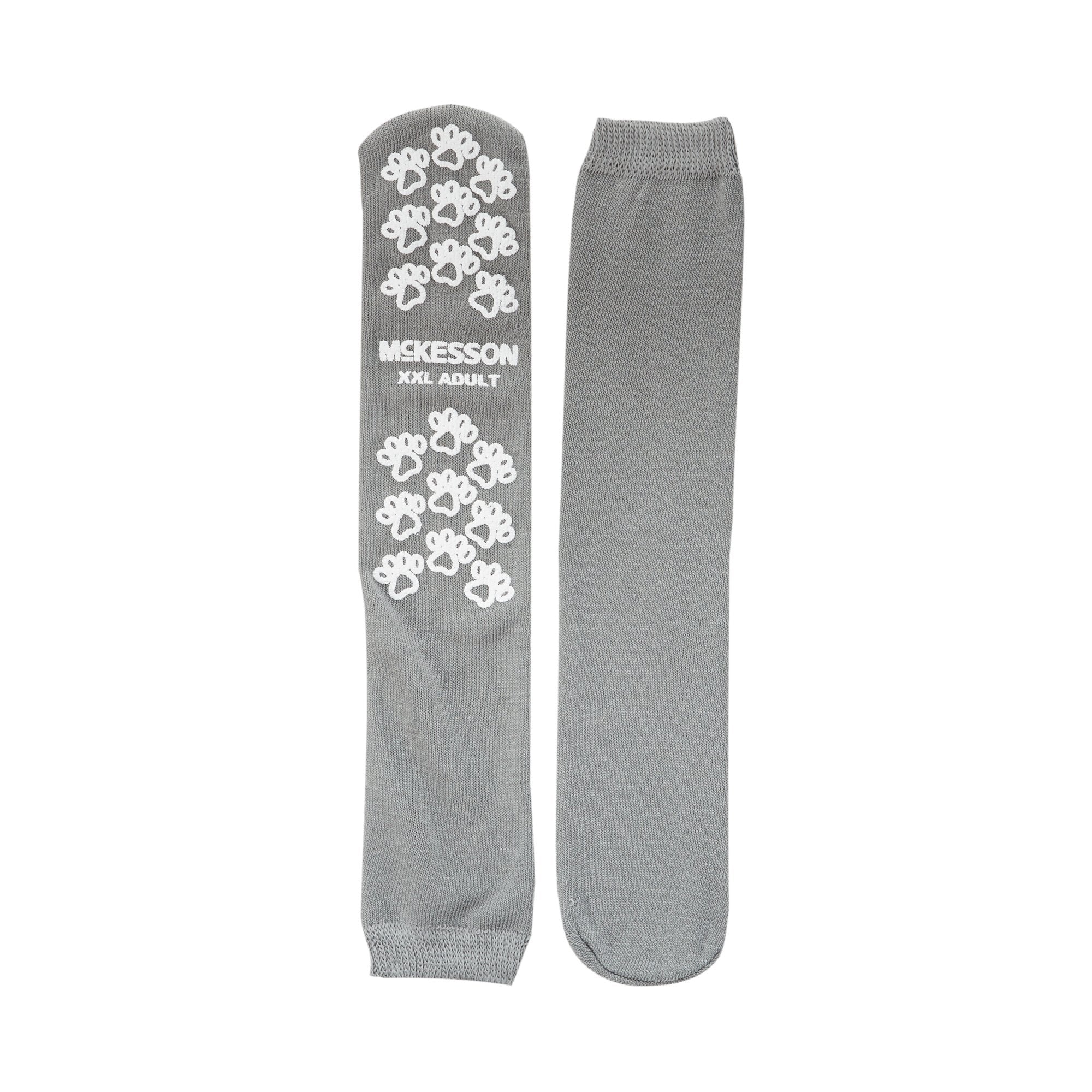 McKesson Terries Slipper Socks, 2X-Large-Slipper Socks McKesson Terries Unisex Adult 2X-Large Single Tread Single Patient Use Gray