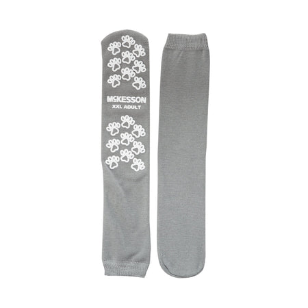 McKesson Terries Slipper Socks, 2X-Large-Slipper Socks McKesson Terries Unisex Adult 2X-Large Single Tread Single Patient Use Gray