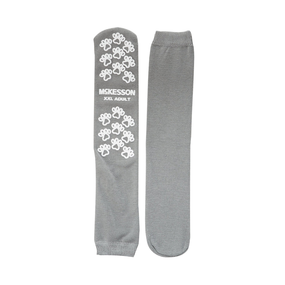 McKesson Terries Slipper Socks, 2X-Large-Slipper Socks McKesson Terries Unisex Adult 2X-Large Single Tread Single Patient Use Gray