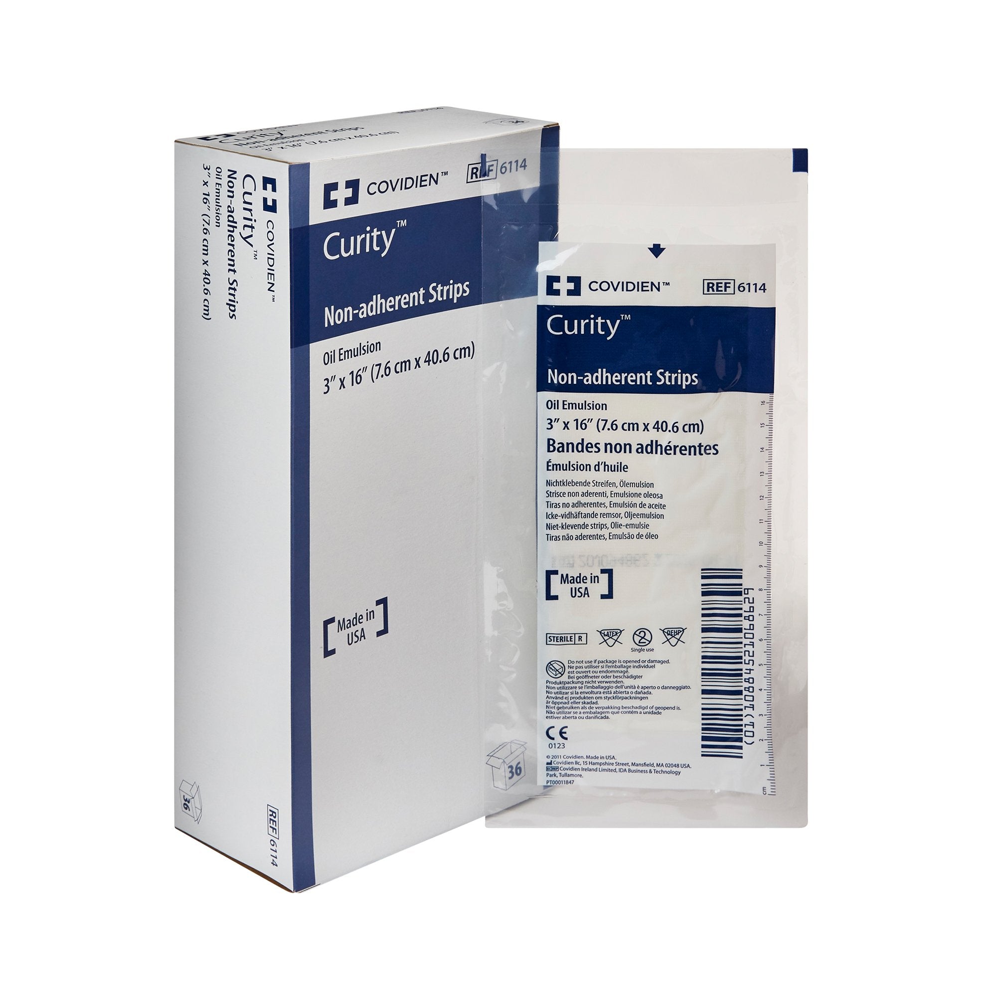 Curity Oil Emulsion Impregnated Dressing, 3 x 16 Inch-Oil Emulsion Impregnated Dressing Curity Rectangle 3 X 16 Inch Sterile