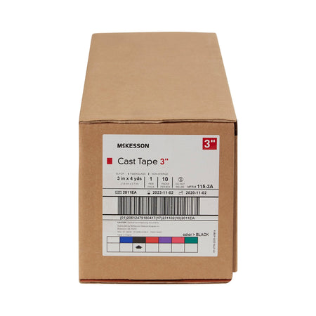 McKesson Black Cast Tape, 3 Inch x 4 Yard-Cast Tape McKesson 3 Inch X 12 Foot Fiberglass Black