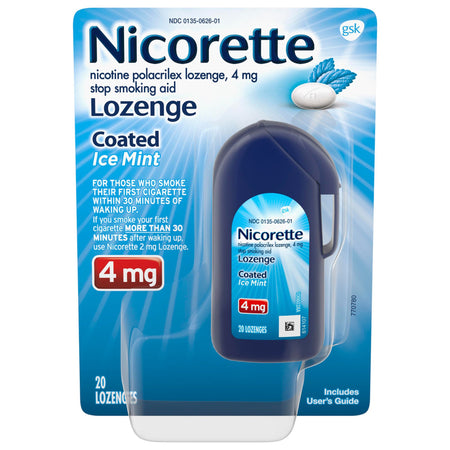 Nicorette Nicotine Polacrilex Gum 4 mg White Ice Mint-Stop Smoking Aid