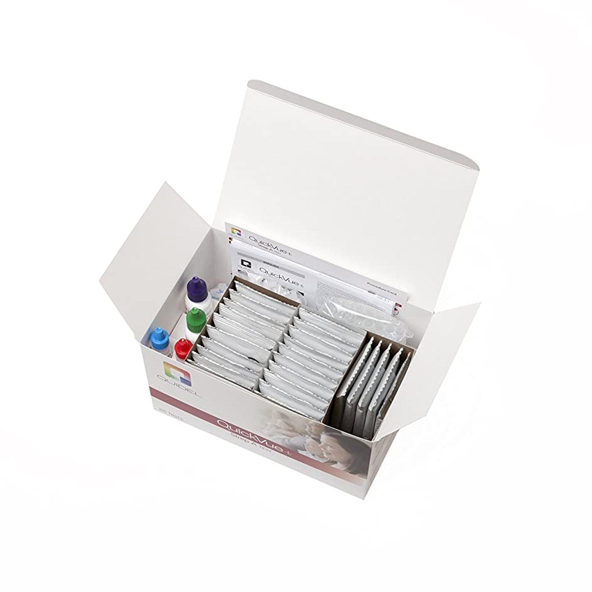 QuickVue+ Strep A Infectious Disease Immunoassay Respiratory Test Kit-Respiratory Test Kit QuickVue+ Strep A Strep A Test 25 Tests CLIA Non-Waived