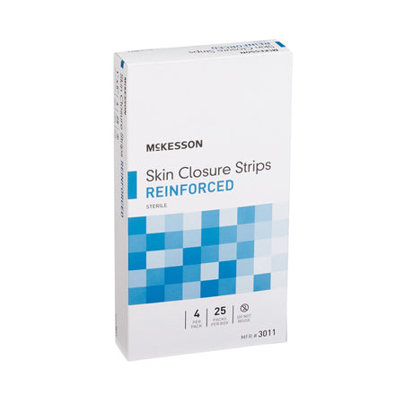 McKesson Skin Closure Reinforced Strip, 1 X 5 Inch-Skin Closure Strip McKesson 1 X 5 Inch Nonwoven Material Reinforced Strip White