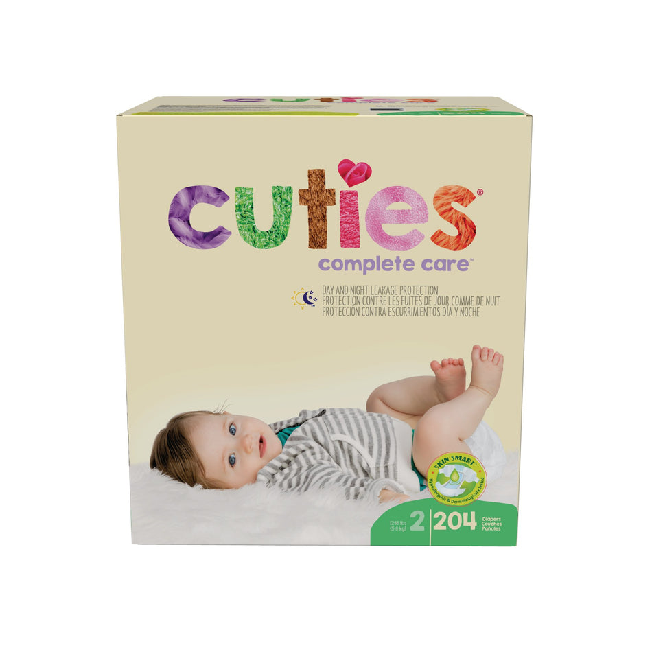 Cuties Complete Care Diaper, Size 2, 204 per Box-Unisex Baby Diaper Cuties Complete Care Size 2 Disposable Heavy Absorbency