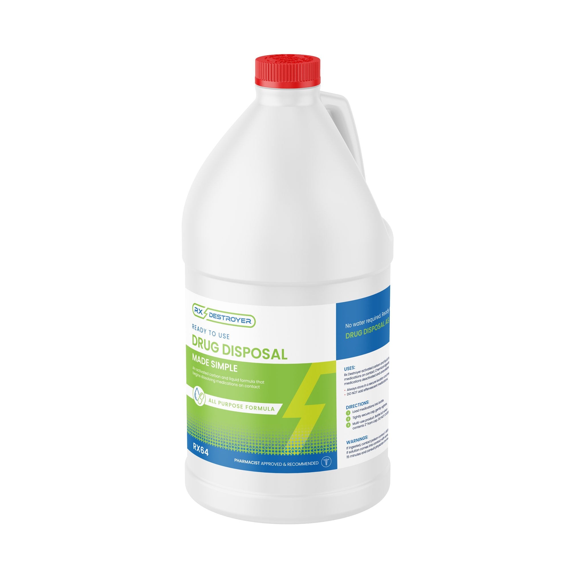 Rx Destroyer Pharmaceutical Disposal System, 64-ounce bottle-Drug Disposal System Rx Destroyer All-Purpose 13 lbs. Carton Weight