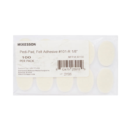 McKesson Pedi-Pad Protective Pad, Size 101 Regular-Protective Pad McKesson Pedi-Pad Size 101-Regular Adhesive Foot