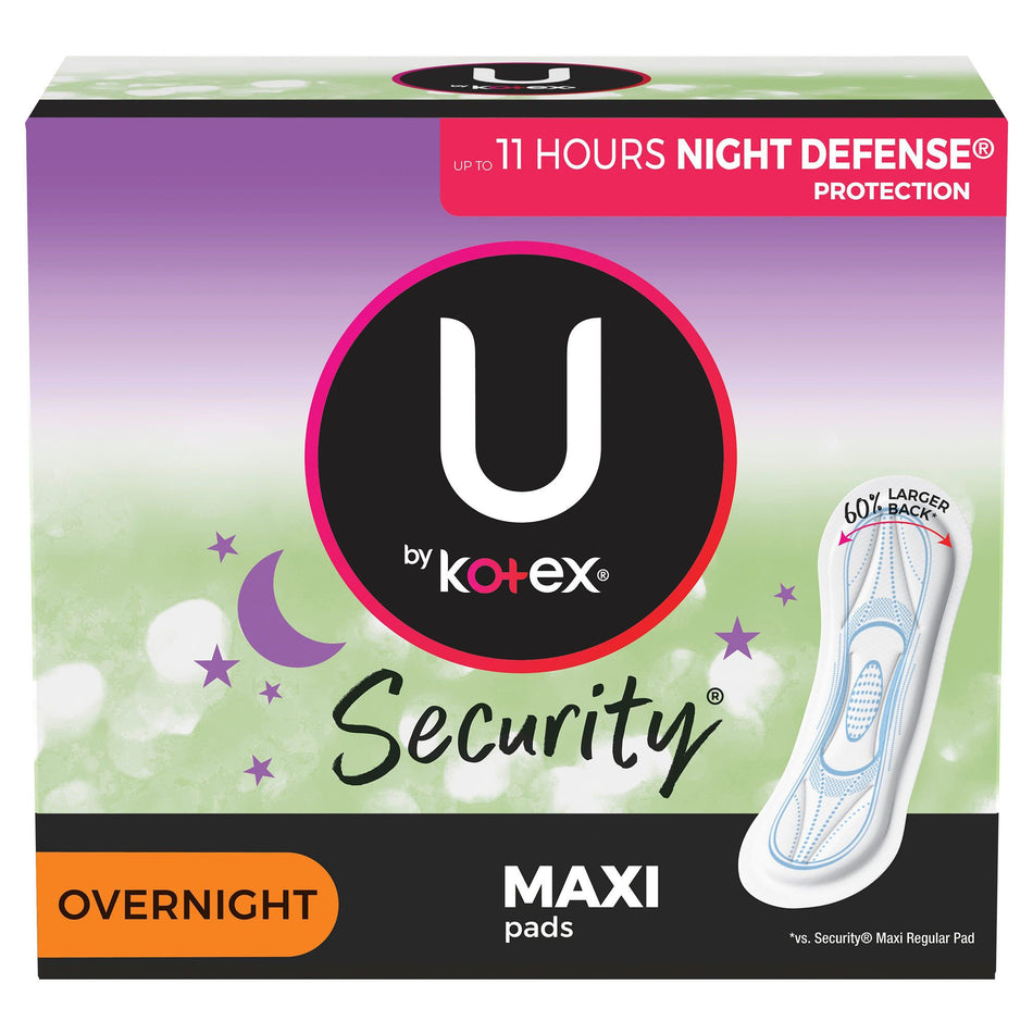 KC U by Kotex Maxi Overnight Pad-Feminine Pad U by Kotex Security Maxi / Overnight Heavy Absorbency