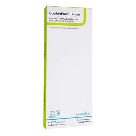 ComfortFoam™ Bordered Foam Wound Dressing w/ Soft Silicone Adhesive, 4 x 12 Inch - Wound Care>Advanced Wound Care>Foam Dre...