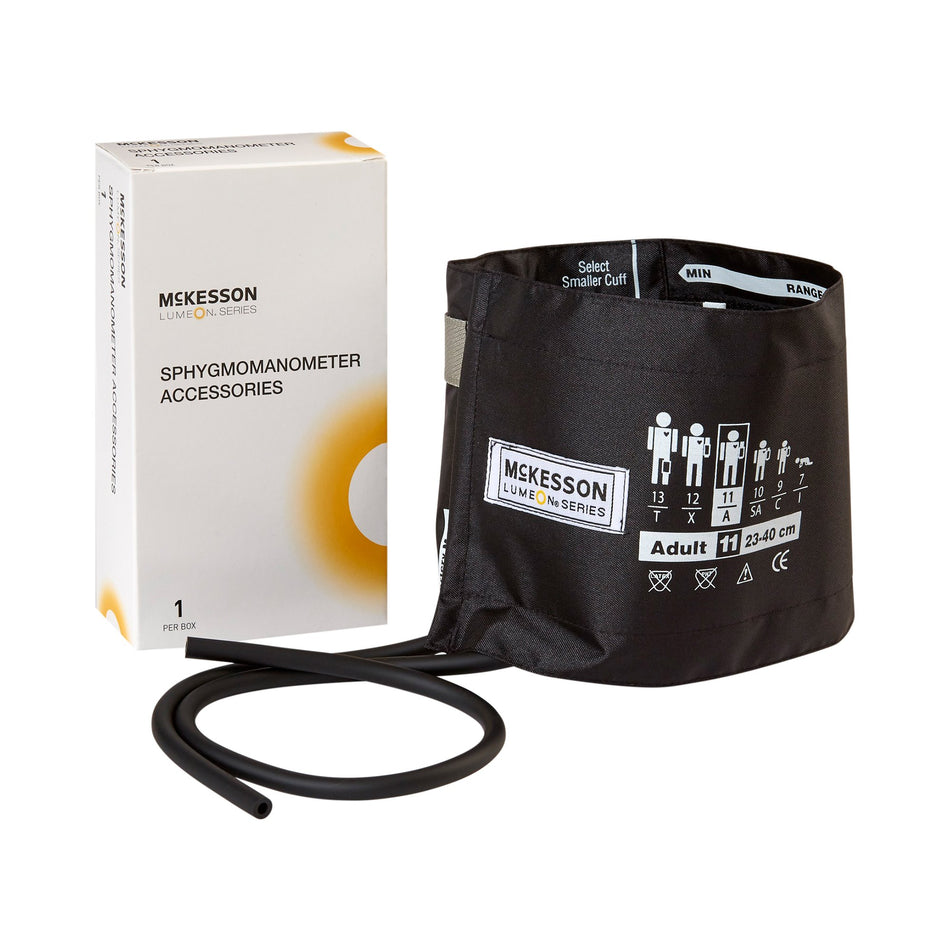 McKesson Lumeon Blood Pressure Cuff, 2-Tube Bladder-Reusable Blood Pressure Cuff McKesson LUMEON 23 to 40 cm Arm Nylon Cuff Adult Cuff