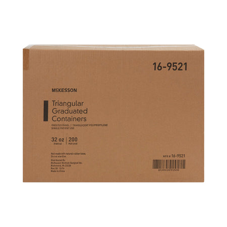 McKesson Triangular Graduated Container, 32 ounce capacity-"Graduated Container McKesson Triangular Polypropylene 1,000 mL (32 oz.)"
