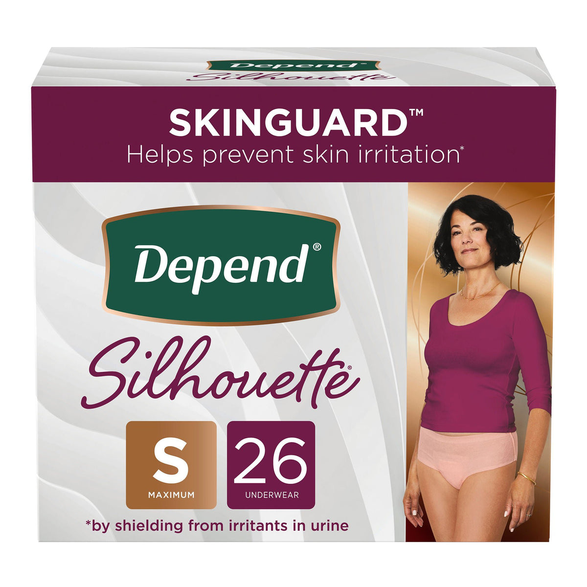 Absorbent Underwear Depend® Silhouette® Waistband Style Adult Small Female Disposable Heavy Absorbency - Incontinence>Adul...