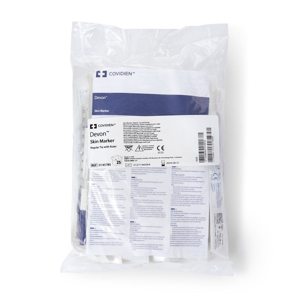 Cardinal Health™ Devon™ Surgical Skin Marker with Ruler, Regular Tip - Instruments>Skin Markers - Cardinal