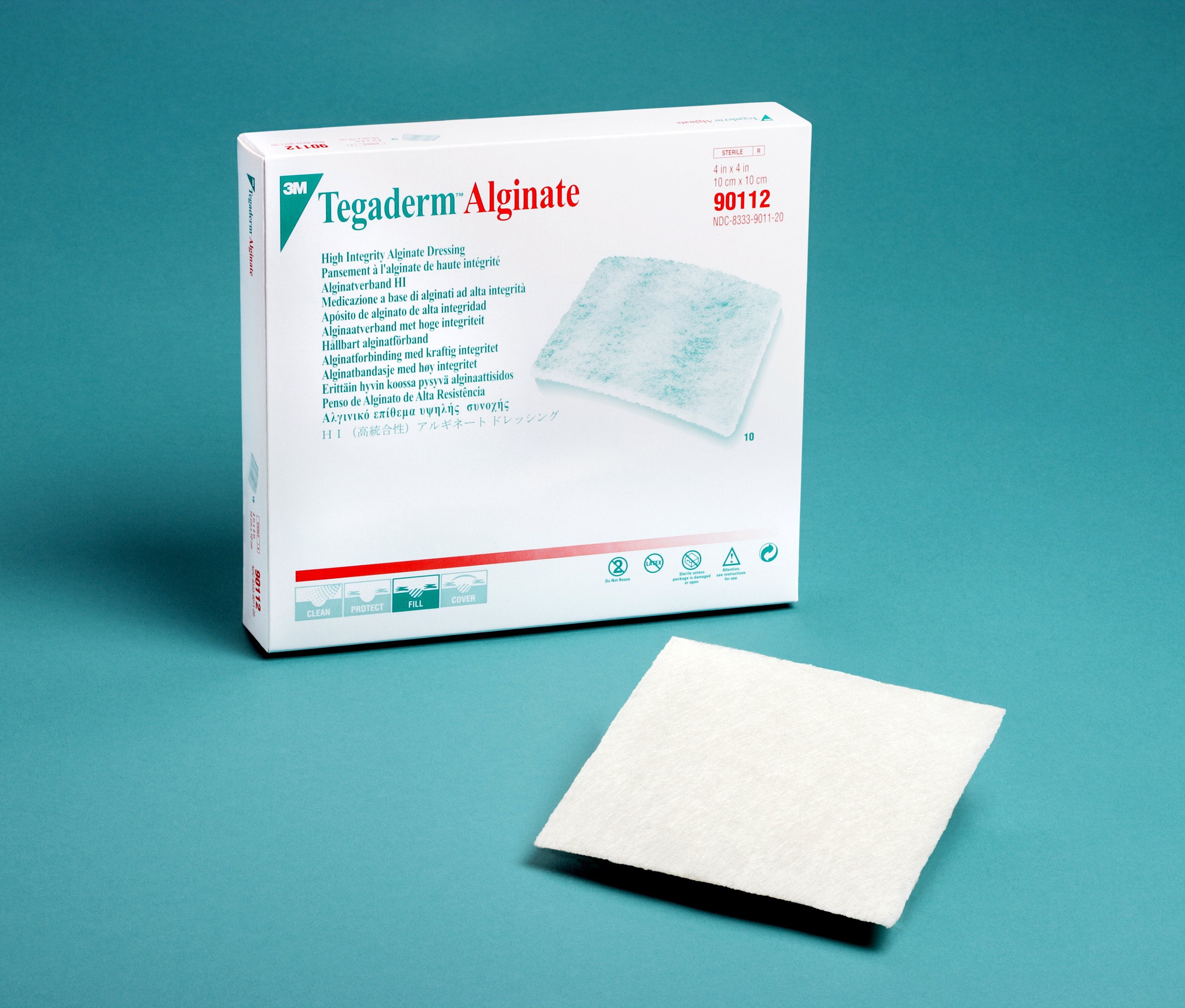 3M Tegaderm Calcium Alginate Dressing, 4 x 4 inch-Alginate Dressing 3M Tegaderm High Integrity 4 X 4 Inch Square
