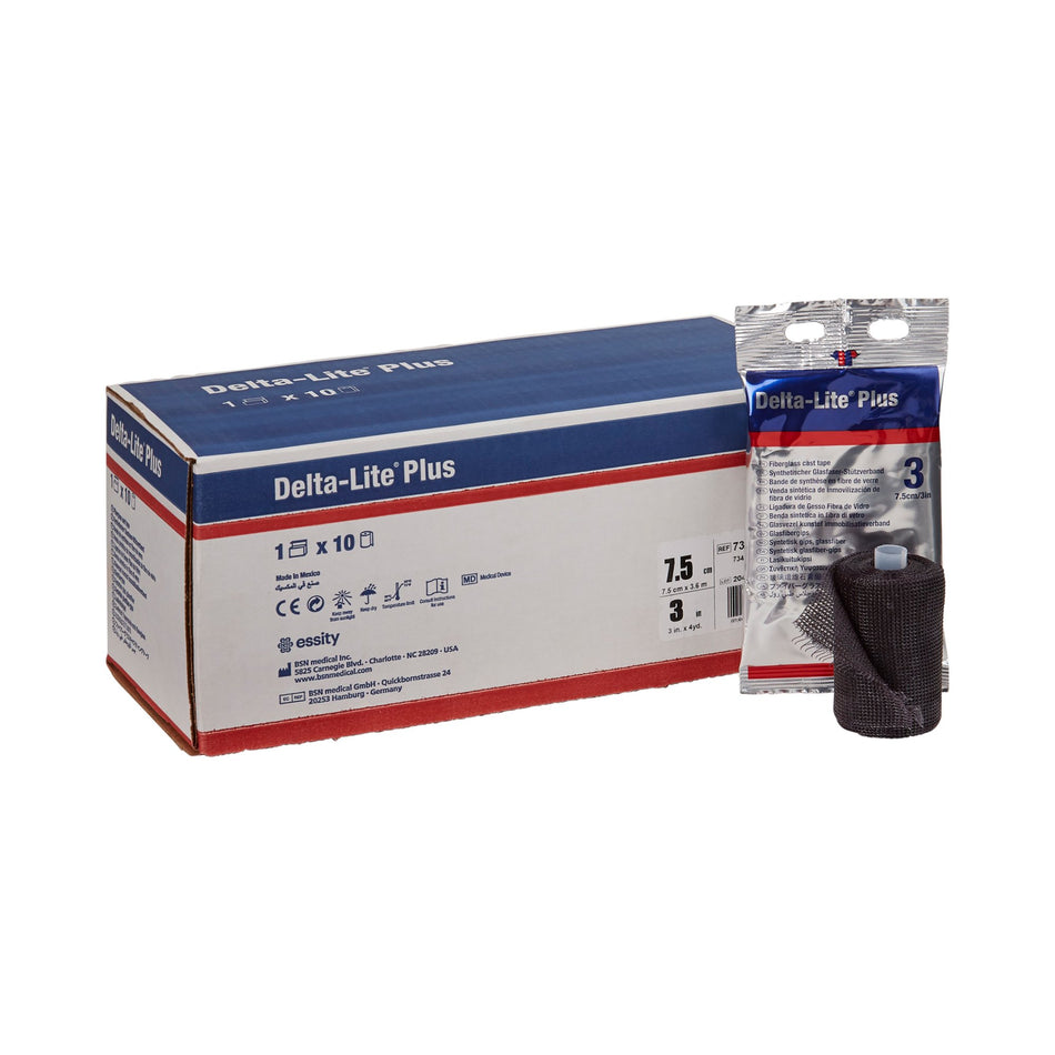 Delta-Lite Plus Black Cast Tape, 3 Inch x 4 Yard-Cast Tape Delta-Lite Plus 3 Inch X 12 Foot Fiberglass / Resin Black