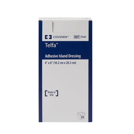 Telfa White Adhesive Dressing, 4 x 8 Inch-Island Dressing Telfa 4 X 8 Inch Rectangle Sterile