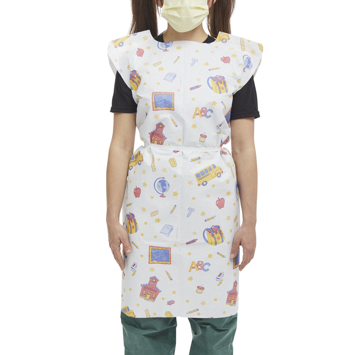 McKesson Pediatric Exam Gown, Medium, School Time Print-Patient Exam Gown McKesson Child Size Kid Design (Schooltime Print) Disposable