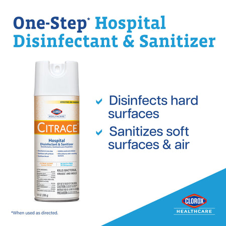 Clorox Healthcare® Citrace® Hospital Disinfectant & Sanitizer, Citrus Scent - Housekeeping>Cleaners and Disinfectants - Th...