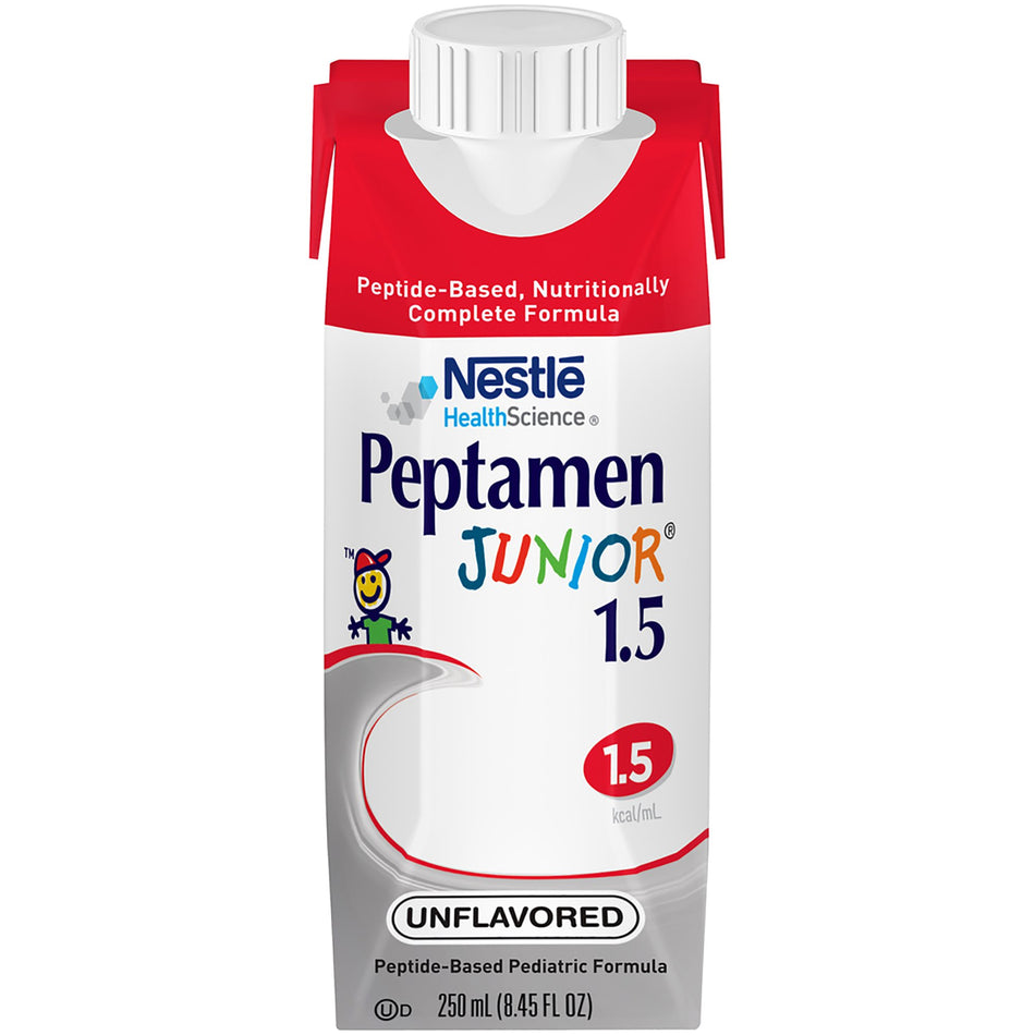 Peptamen Junior� 1.5 Pediatric Tube Feeding Formula, 8.45-ounce carton-Pediatric Tube Feeding Formula Peptamen Junior� 1.5 Unflavored 250 mL Carton Liquid Whey Protein Impaired GI Function