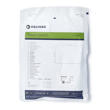 Halyard Sterile Half General Purpose Drape, 40 x 58 Inch-General Purpose Drape Half Drape 40 W X 58 L Inch Sterile