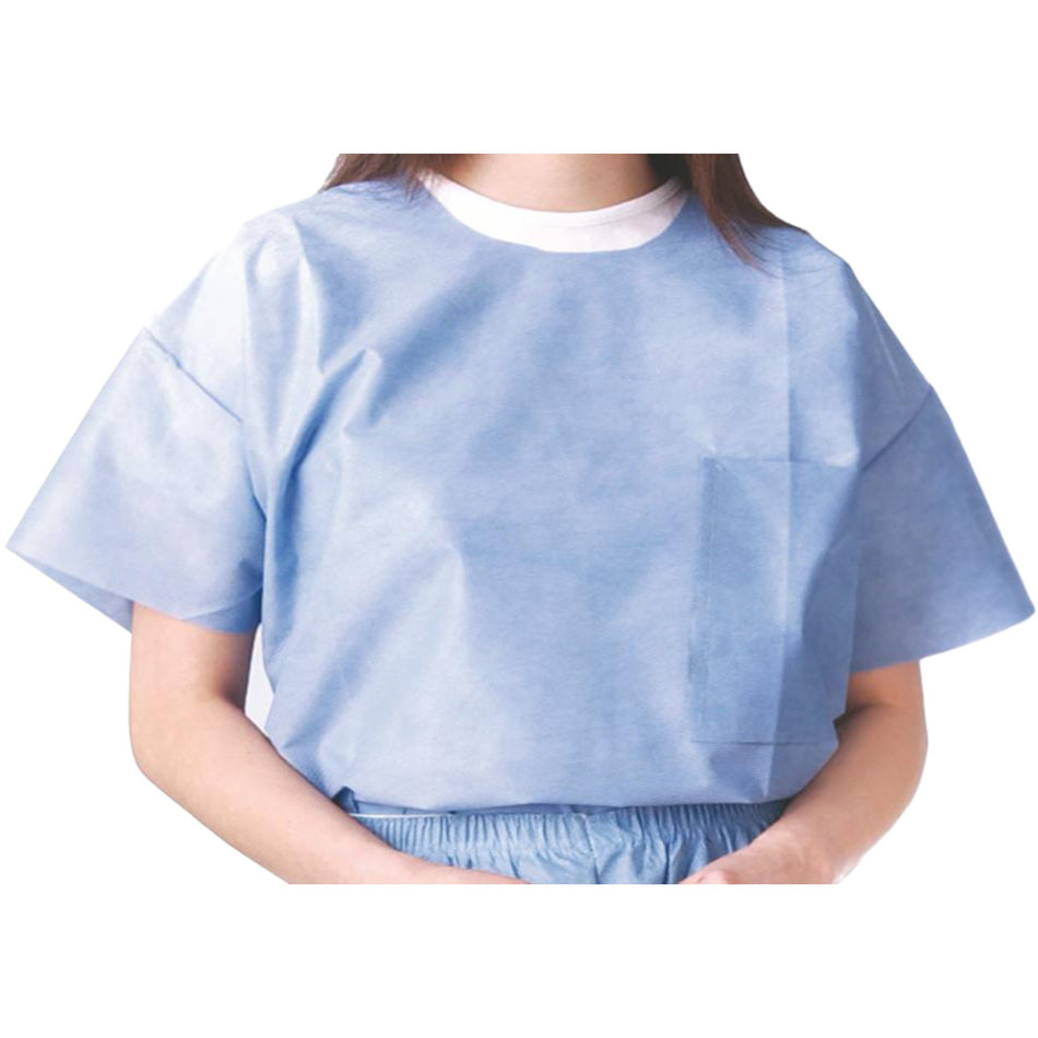 Scrub Shirt, Medium, Blue-Scrub Shirt HPK Medium Blue Short Sleeve Unisex