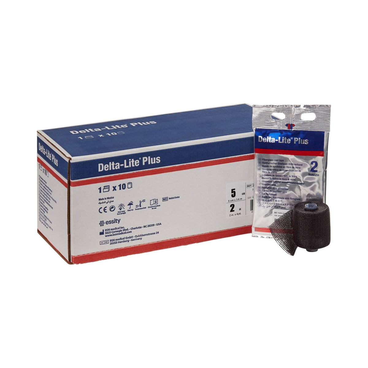 Delta-Lite Plus Black Cast Tape, 4 Inch x 4 Yard-Cast Tape Delta-Lite Plus 4 Inch X 12 Foot Fiberglass / Resin Black