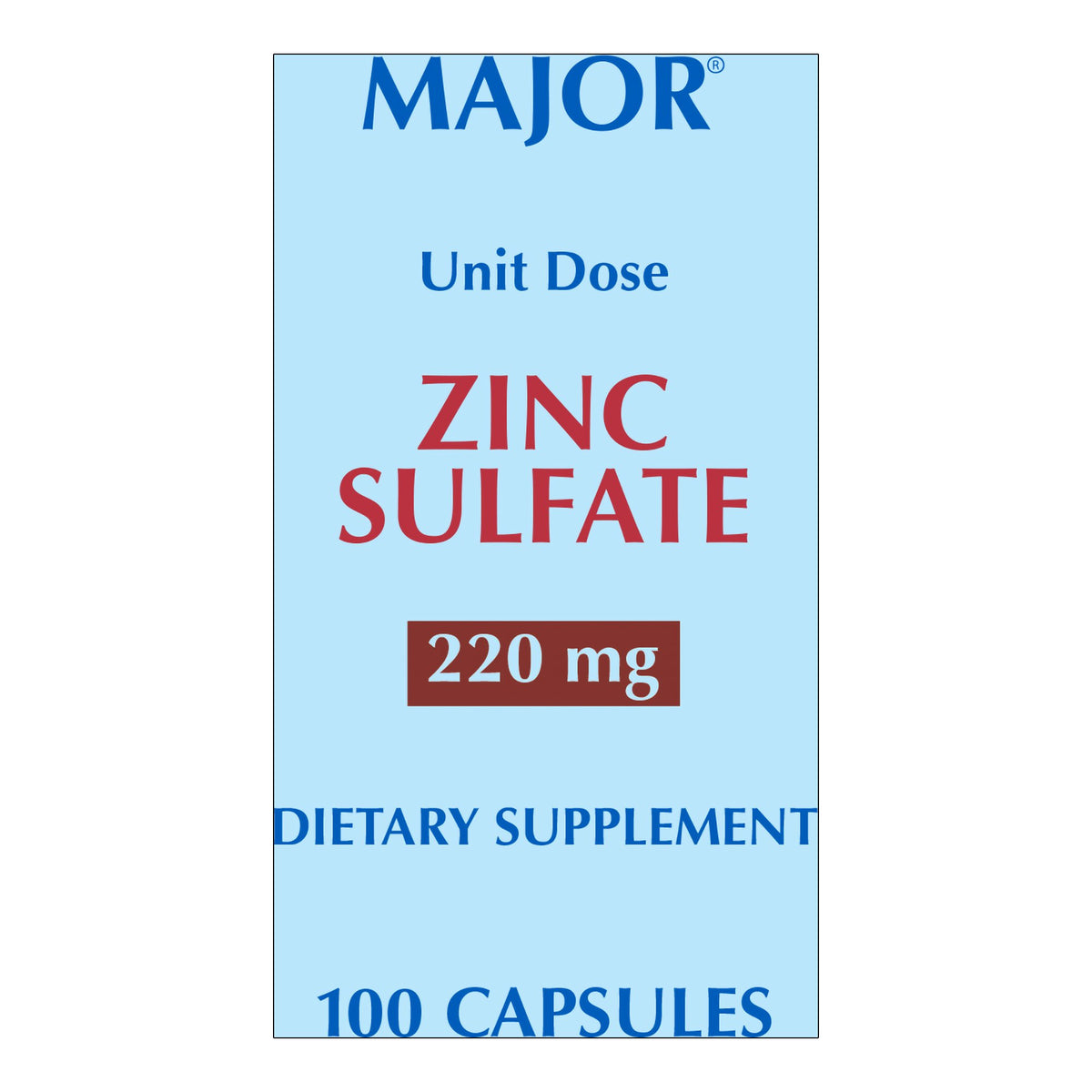Major® 220-mg Zinc Sulfate Capsules - Pharmaceuticals>Over the Counter>Nonprescription Vitamins and Minerals - Major Pharm...