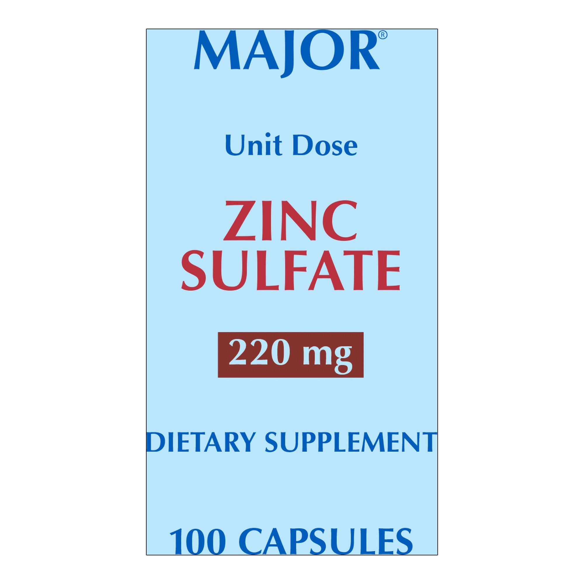 Major® 220-mg Zinc Sulfate Capsules - Pharmaceuticals>Over the Counter>Nonprescription Vitamins and Minerals - Major Pharm...