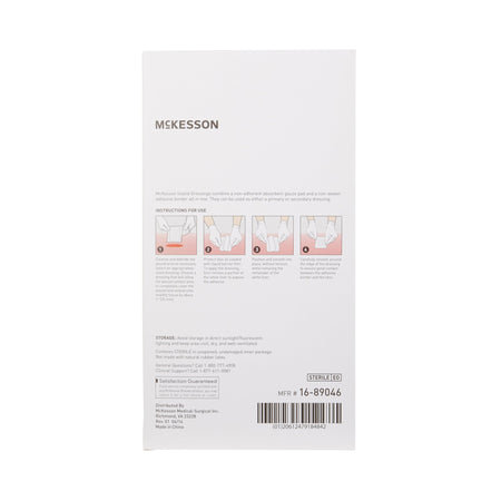 McKesson White Adhesive Dressing, 4 x 6 Inch-Island Dressing McKesson 4 X 6 Inch Rectangle Sterile