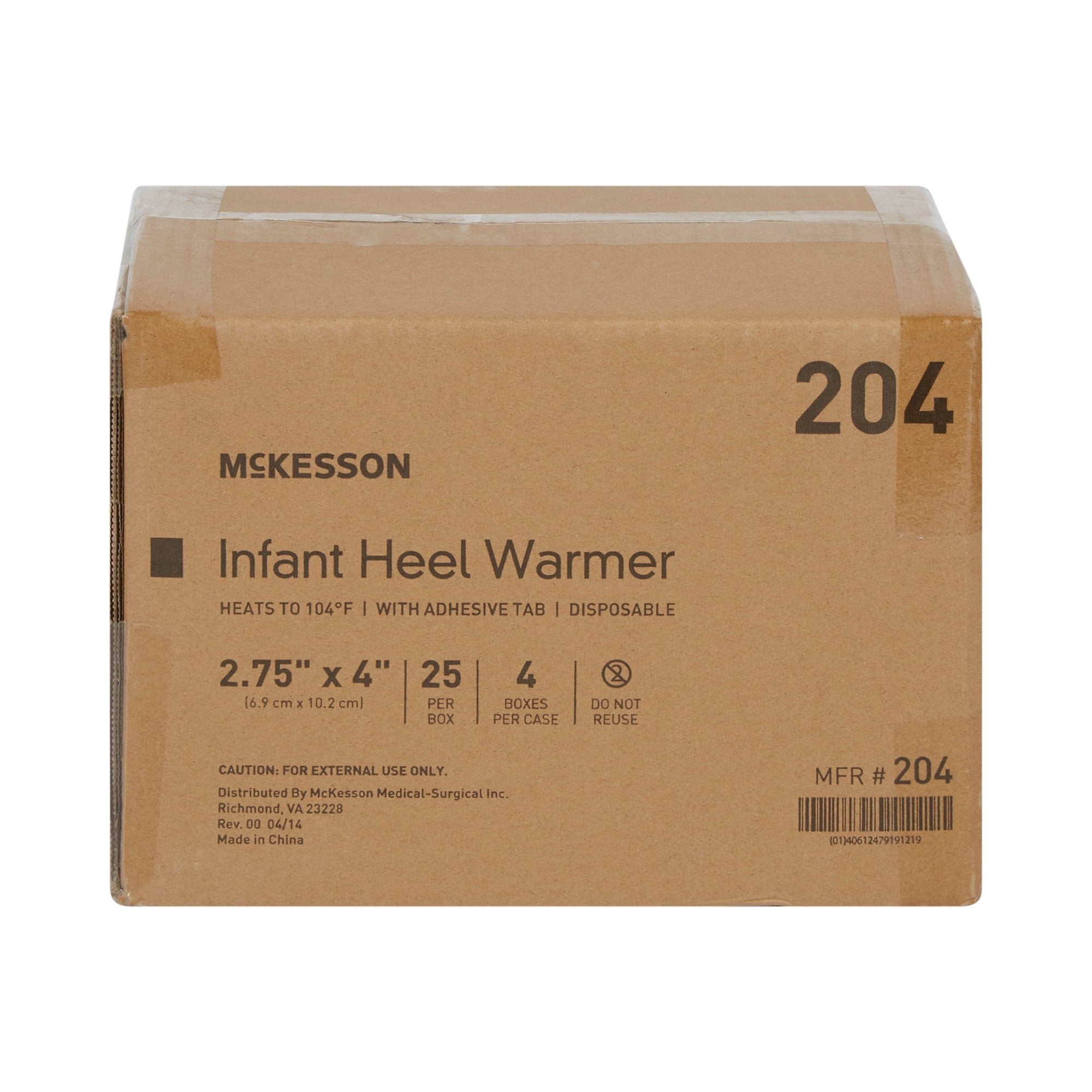 McKesson Infant Heel Warmer, 2 x 4 Inch-Instant Infant Heel Warmer McKesson Heel One Size Fits Most Sodium Acetate / Water Disposable