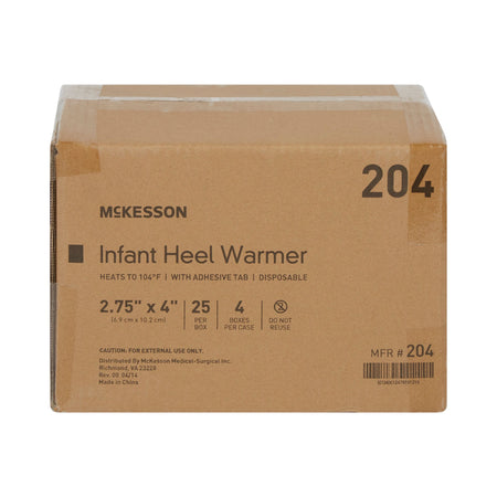 McKesson Infant Heel Warmer, 2 x 4 Inch-Instant Infant Heel Warmer McKesson Heel One Size Fits Most Sodium Acetate / Water Disposable