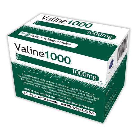 Valine1000 Medical Food for the Dietary Management of MSUD-Oral Supplement Valine 1000 Unflavored Powder 4 Gram Individual Packet