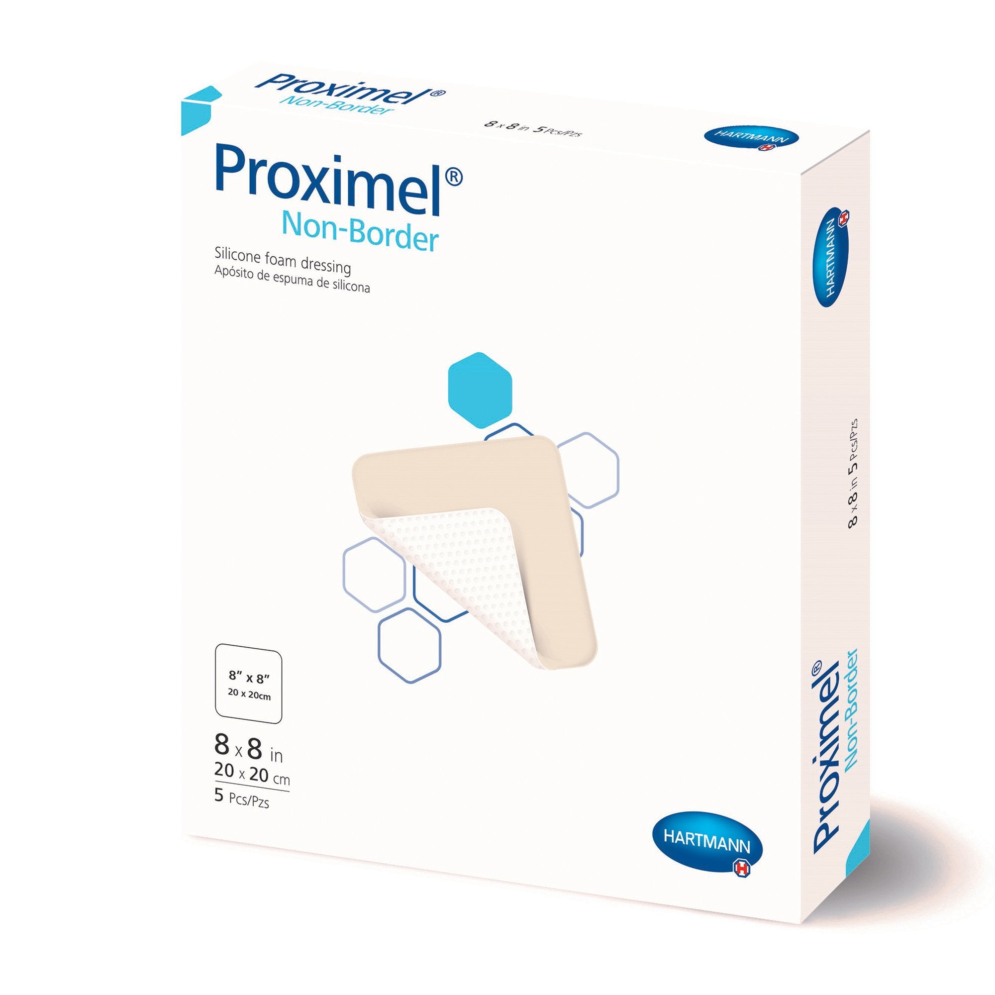 Foam Dressing Proximel® Non-Border 8 X 8 Inch Without Border Waterproof Backing Silicone Face Square Sterile