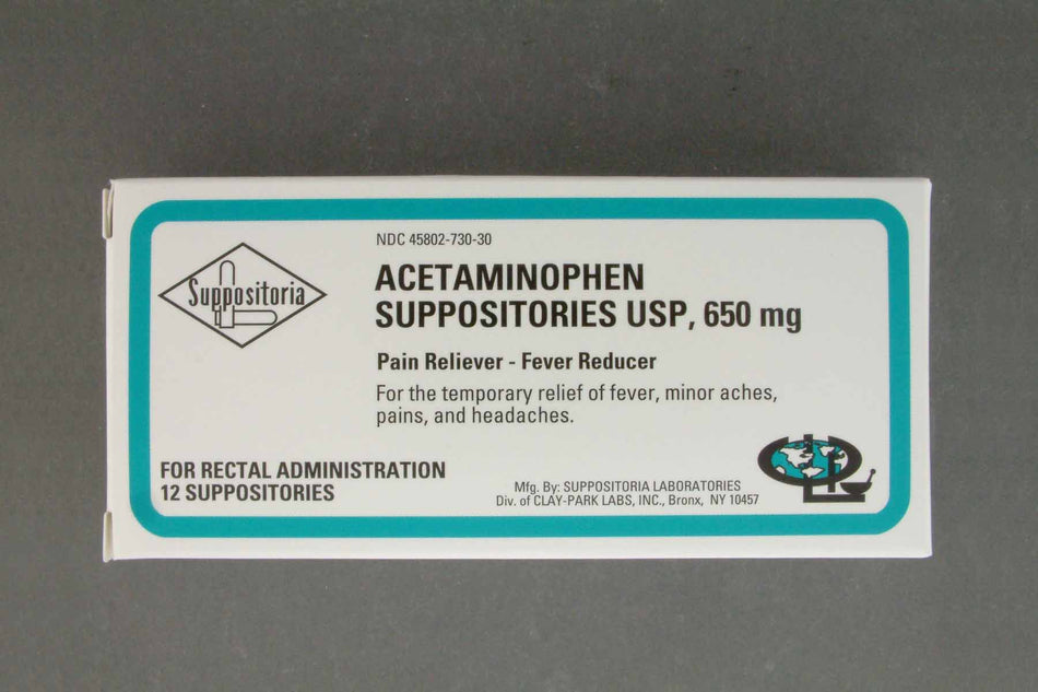 Suppositoria Acetaminophen Pain Relief Rectal Suppositories - Pharmaceuticals>Over the Counter>Pain Relief - Clay Park Lab...