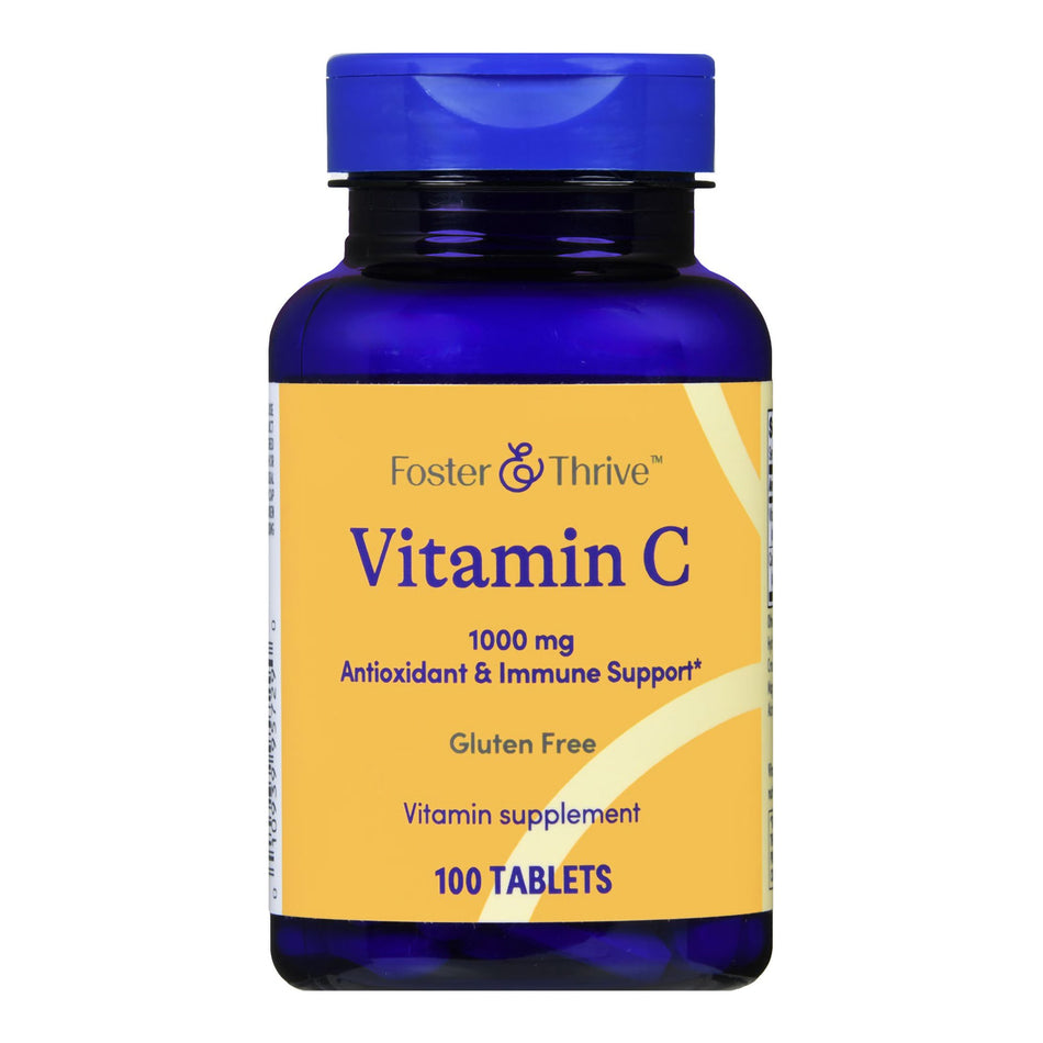 Foster & Thrive Vitamin C 1000 mg Tablets-"Vitamin C Supplement Foster & Thrive Ascorbic Acid 1,000 mg Strength Tablet 100 per Bottle"