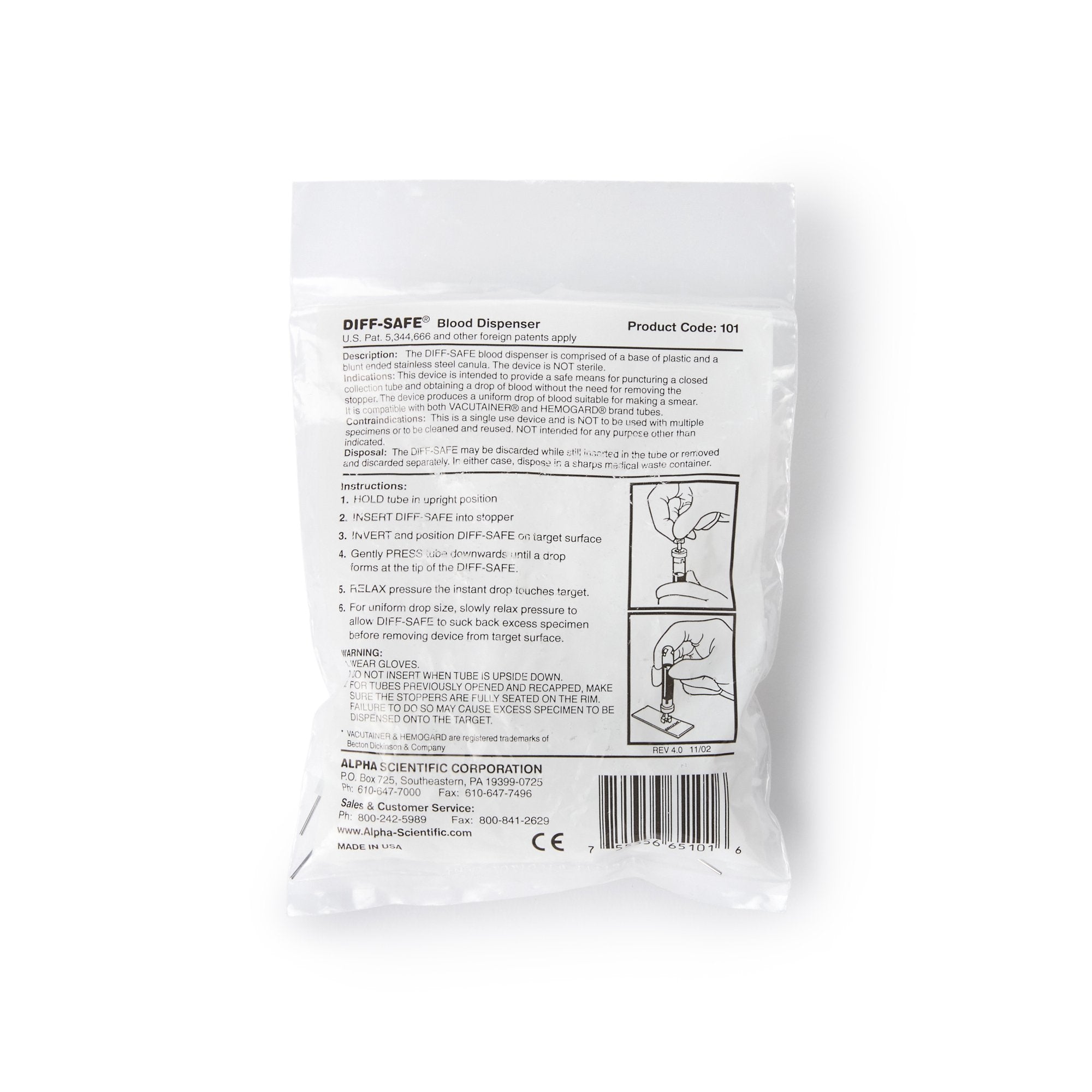 Diff-Safe® Blood Dispenser for Blood Smears - Clinical Laboratory>Specimen Collection>Specimen Collection Accessories - Al...
